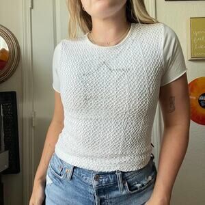 Vintage Y2K 2000s Joe Boxer Mesh Layered Star Graphic Baby T Sz S